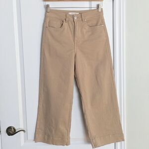 anko wide high rise culottes tan sand neutral tone size 8 T13
